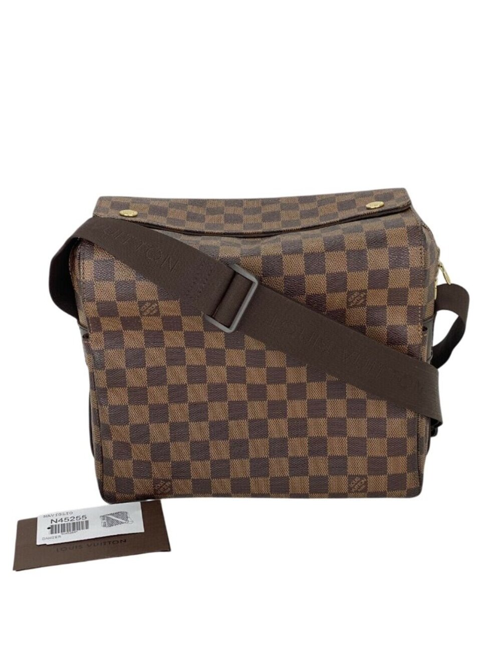 Louis Vuitton Bag Damier Ebene Canvas Naviglio Shoulder Messenger Bag